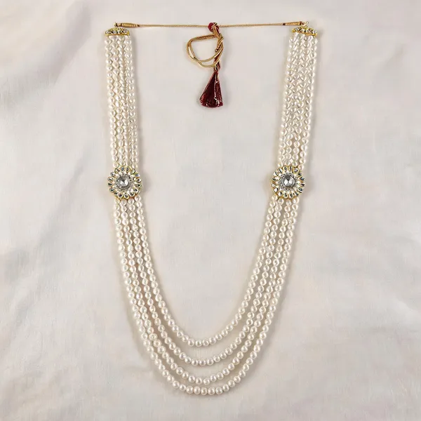 White_Layered_Necklace_Alloy_For_Unisex_Pack_Of_1