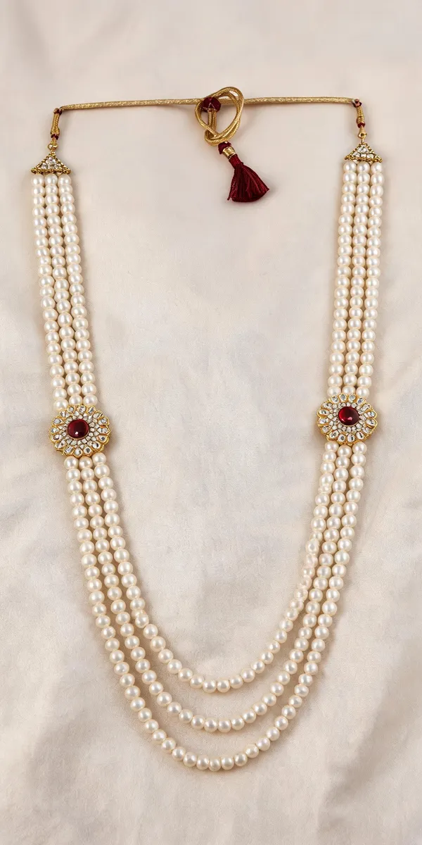 White_Layered_Necklace_Alloy_For_Unisex_Pack_Of_1