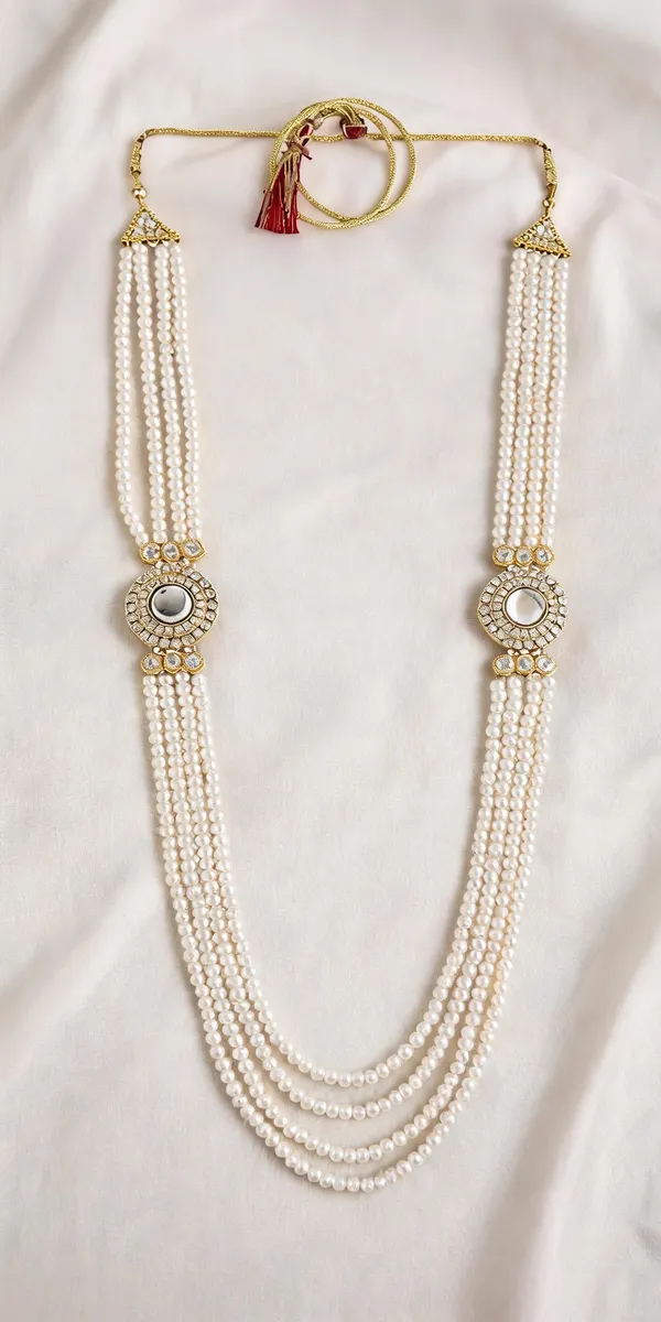 White_Layered_Necklace_Alloy_For_Unisex_Pack_Of_1
