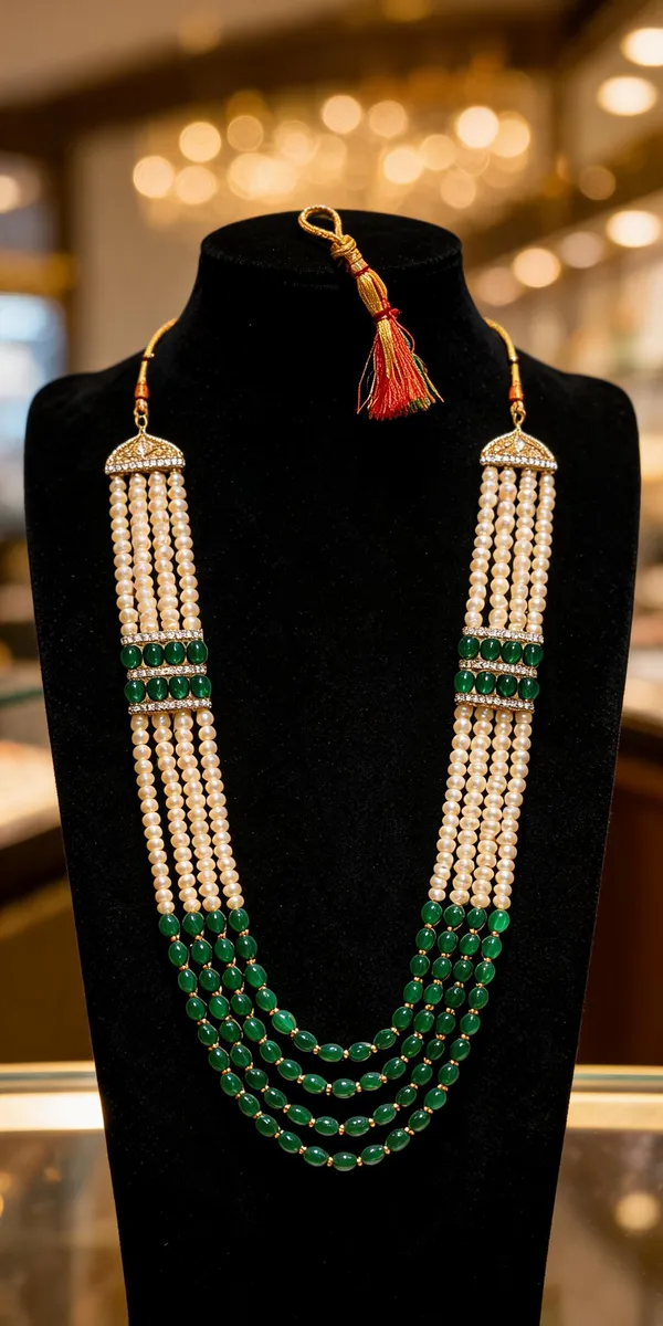 Green_Layered_Necklace_Alloy_For_Unisex_Pack_Of_1