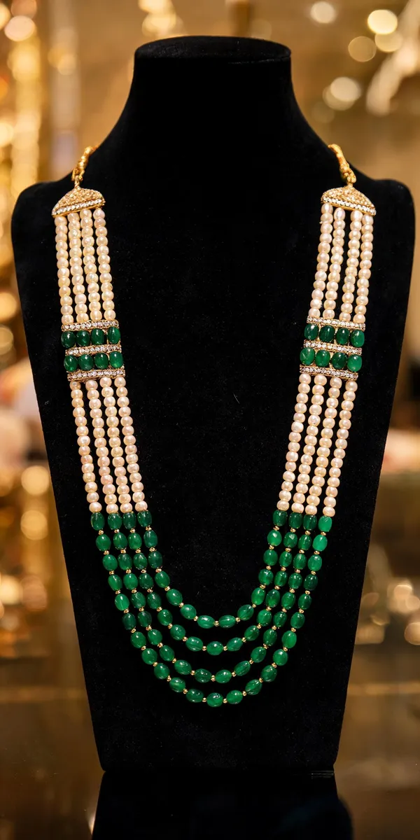 Green_Layered_Necklace_Alloy_For_Unisex_Pack_Of_1