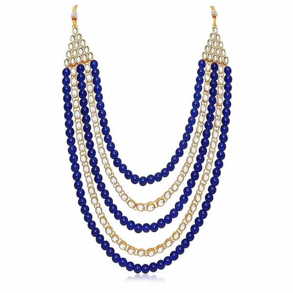 Gold_And_Blue_Necklace_Alloy_For_Unisex_Pack_Of_1