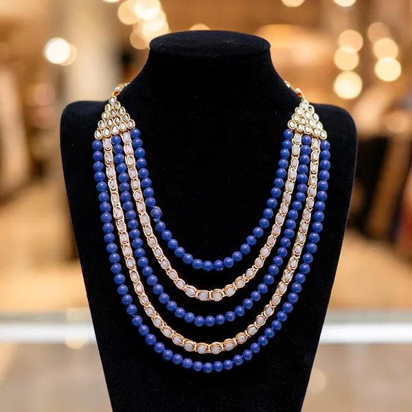 Gold_And_Blue_Necklace_Alloy_For_Unisex_Pack_Of_1