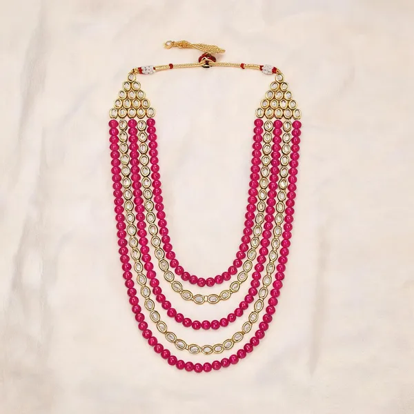Gold_And_Pink_Necklace_Alloy_For_Unisex_Pack_Of_1