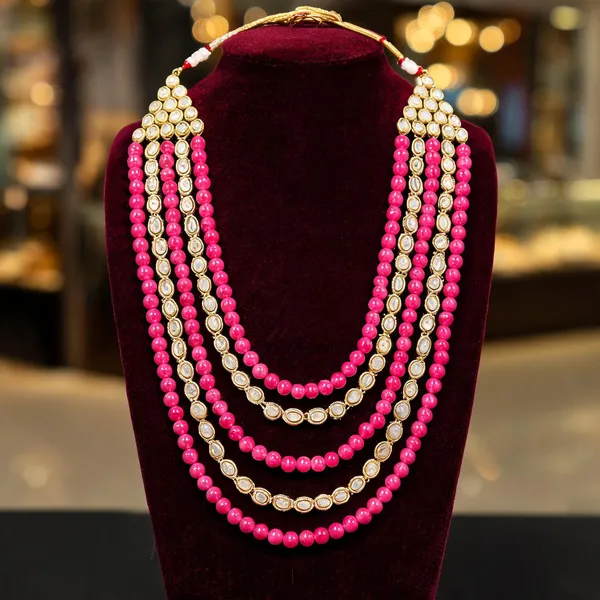 Gold_And_Pink_Necklace_Alloy_For_Unisex_Pack_Of_1