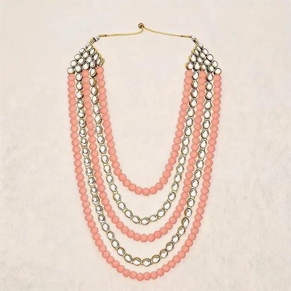 Gold_And_Orange_Necklace_Alloy_For_Unisex_Pack_Of_1