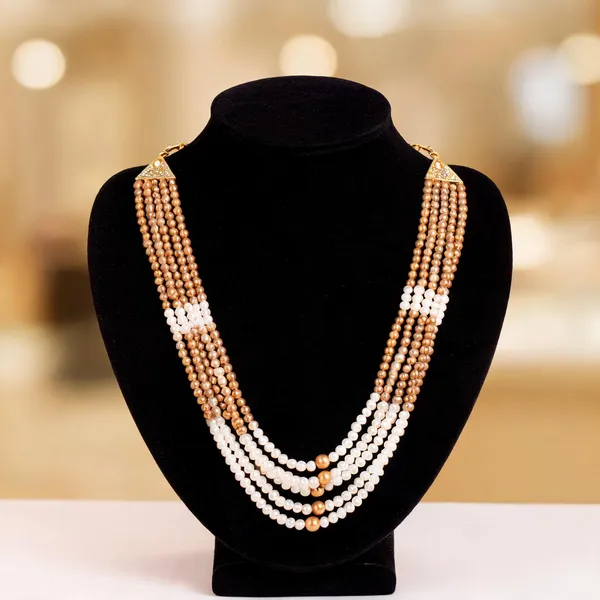White_And_Gold_Layered_Necklace_Alloy_For_Unisex_Pack_Of_1