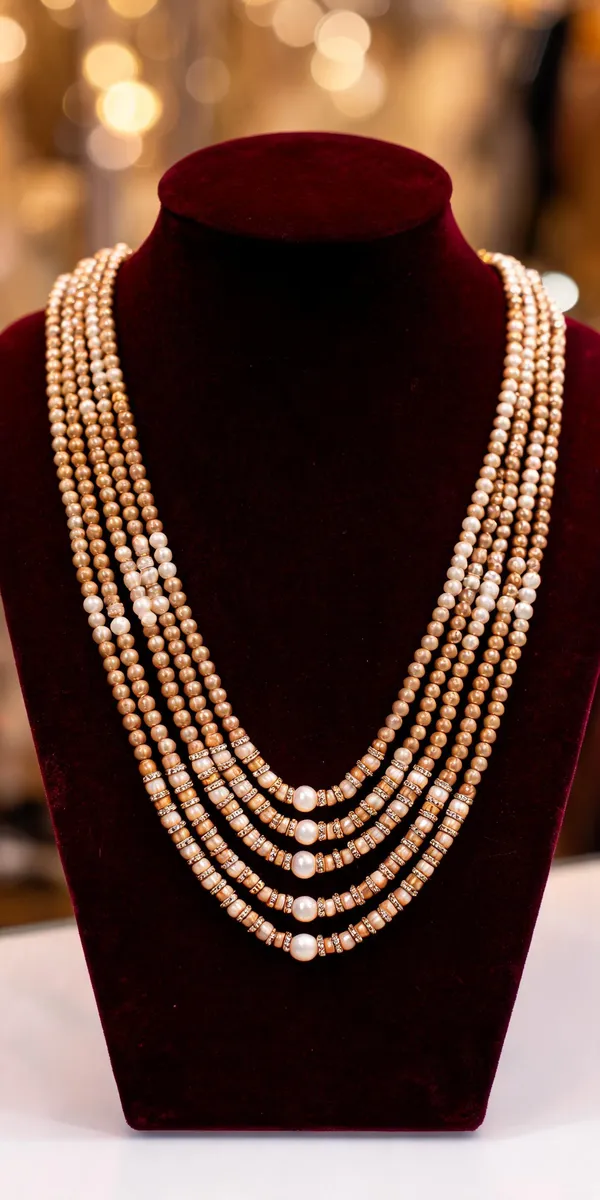White_And_Gold_Layered_Necklace_Alloy_For_Unisex_Pack_Of_1