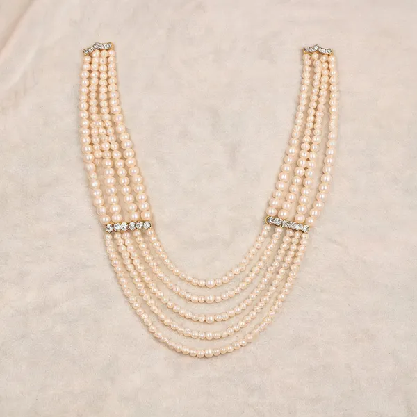 White_Layered_Necklace_Alloy_For_Unisex_Pack_Of_1