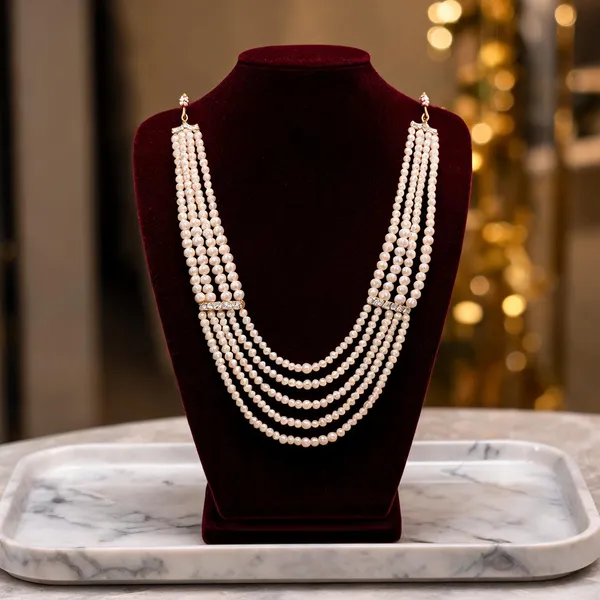 White_Layered_Necklace_Alloy_For_Unisex_Pack_Of_1