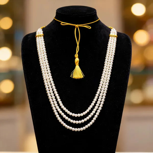 White_Layered_Necklace_Alloy_For_Unisex_Pack_Of_1