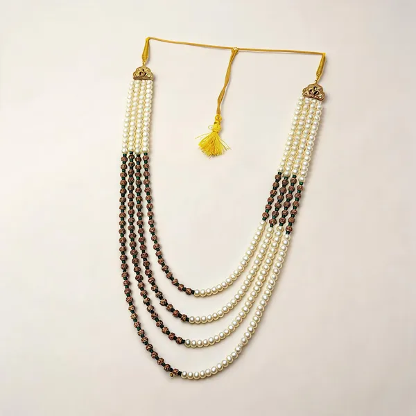 White_And_Gold_Layered_Necklace_Alloy_For_Unisex_Pack_Of_1