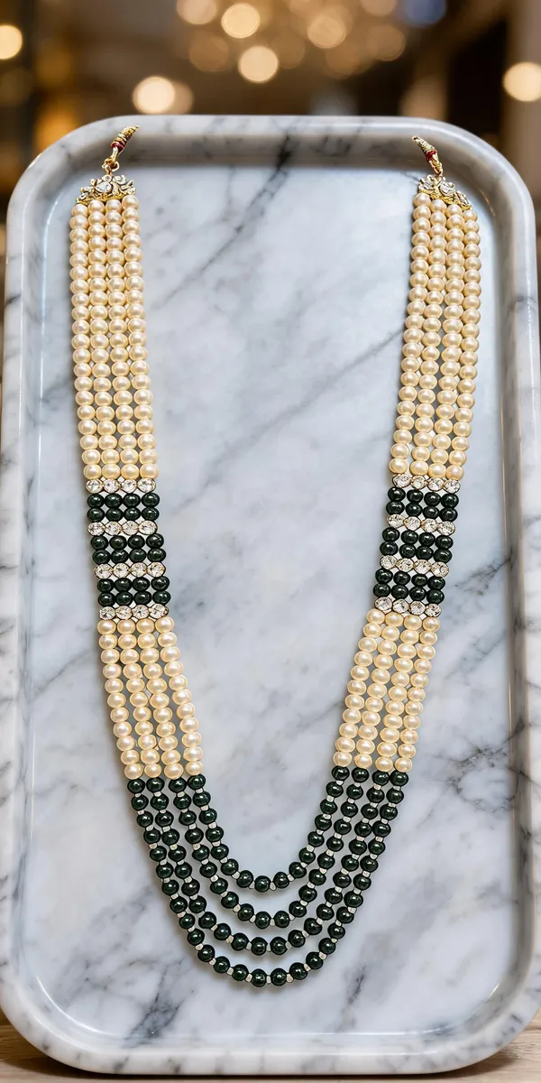 Green_Layered_Necklace_Alloy_For_Unisex_Pack_Of_1