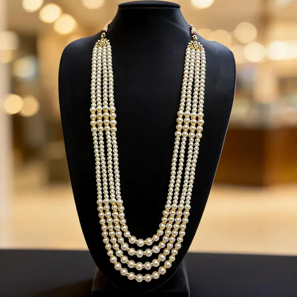 White_And_Gold_Layered_Necklace_Alloy_For_Unisex_Pack_Of_1