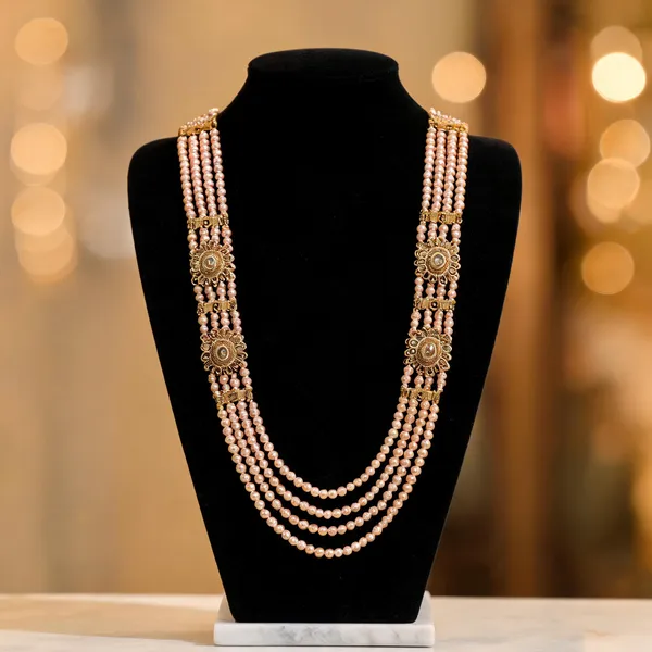 Gold_And_White_Layered_Necklace_Alloy_For_Unisex_Pack_Of_1