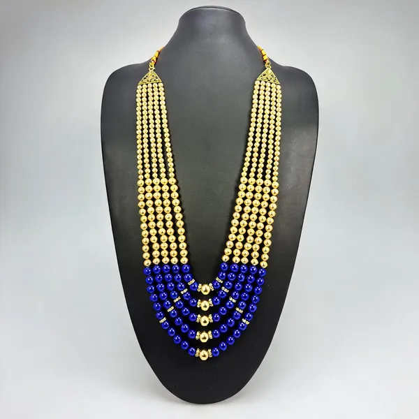 Gold_And_Blue_Layered_Necklace_Alloy_For_Unisex_Pack_Of_1