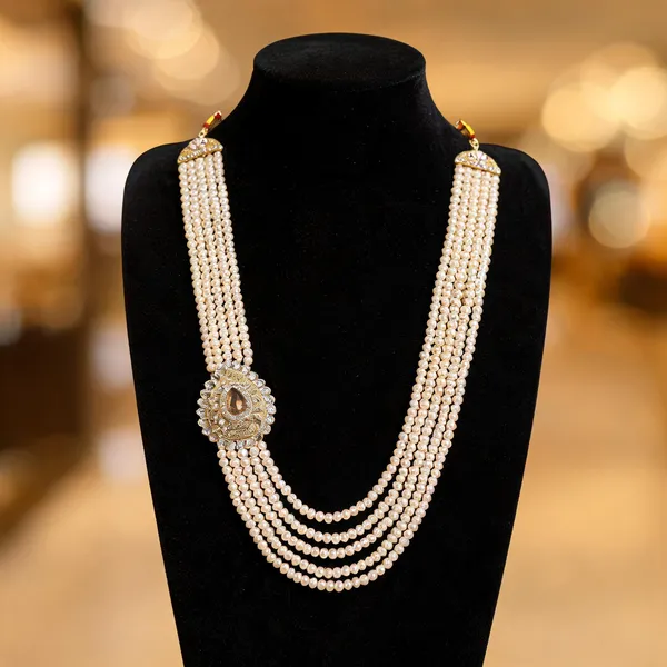 White_Layered_Necklace_Alloy_For_Unisex_Pack_Of_1