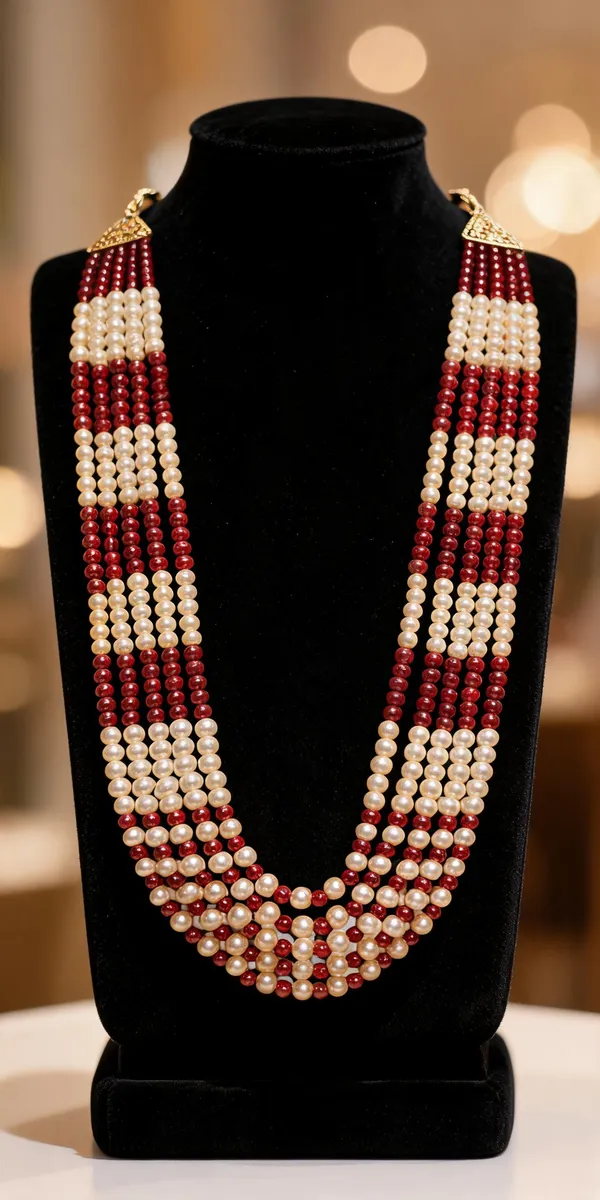 Maroon_Layered_Necklace_Alloy_For_Unisex_Pack_Of_1