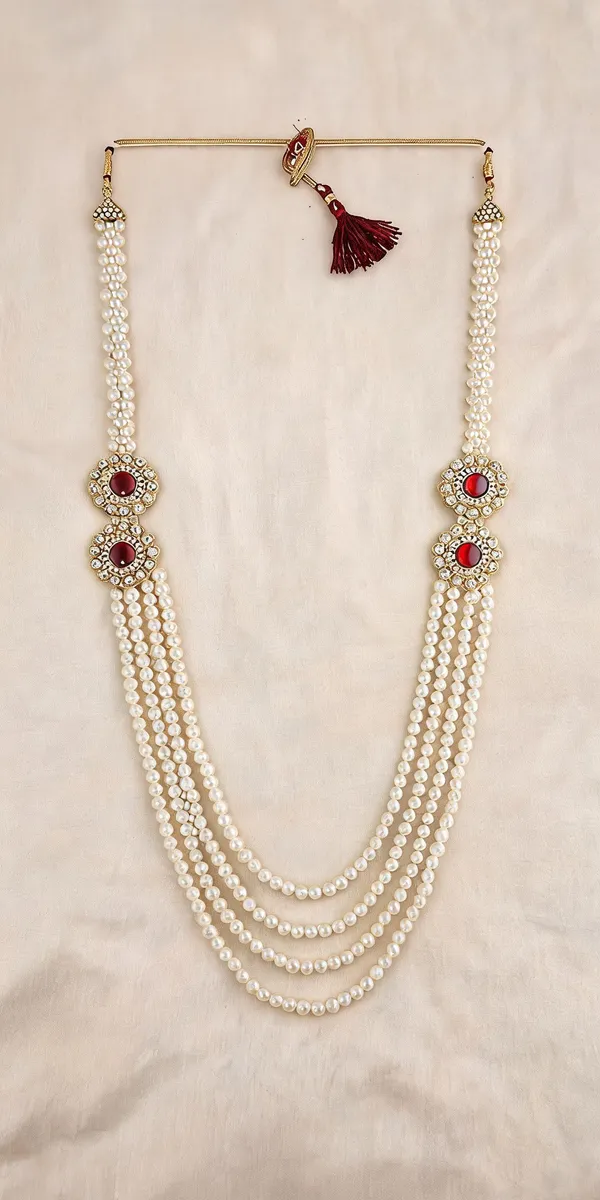 White_Layered_Necklace_Alloy_For_Unisex_Pack_Of_1