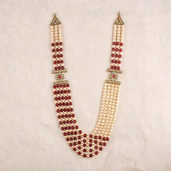 Pink_And_Gold_Layered_Necklace_Alloy_For_Unisex_Pack_Of_1