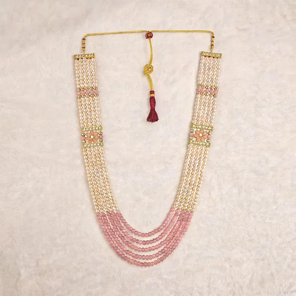 Pink_And_Copper_Layered_Necklace_Alloy_For_Unisex_Pack_Of_1
