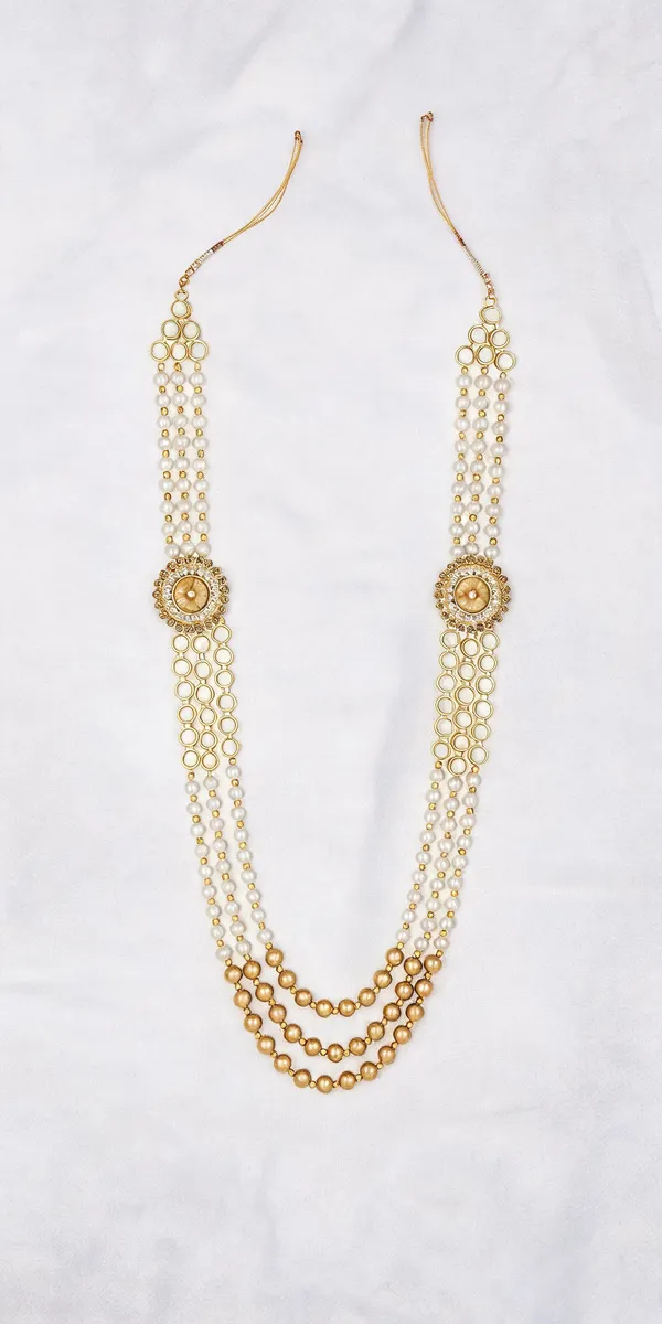 White_Layered_Necklace_Alloy_For_Unisex_Pack_Of_1