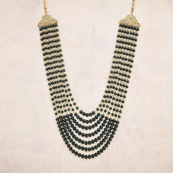 Green_And_White_Layered_Necklace_Alloy_For_Unisex_Pack_Of_1