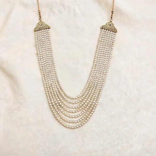 White_Layered_Necklace_Alloy_For_Unisex_Pack_Of_1