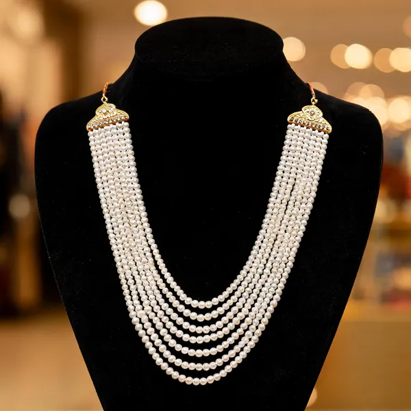 White_Layered_Necklace_Alloy_For_Unisex_Pack_Of_1
