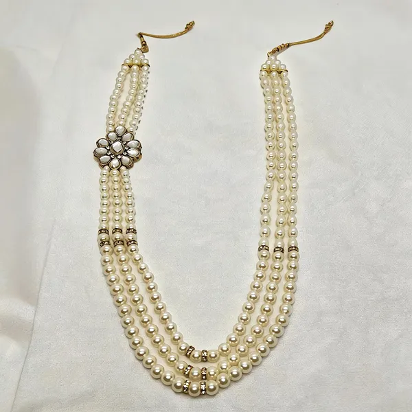 White_Layered_Necklace_Alloy_For_Unisex_Pack_Of_1