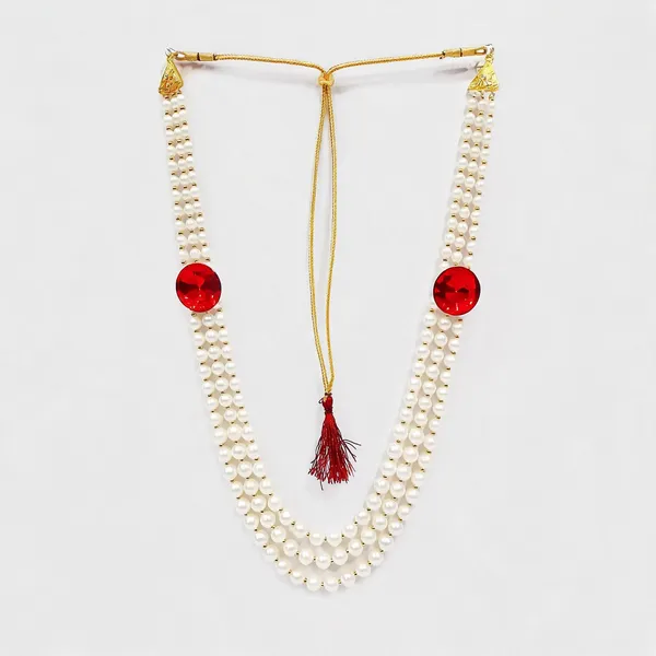 White_And_Red_Necklace_Alloy_For_Unisex_Pack_Of_1