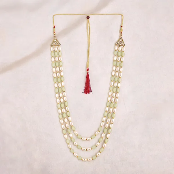 Green_And_White_Layered_Necklace_Alloy_For_Unisex_Pack_Of_1