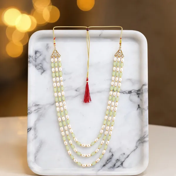 Green_And_White_Layered_Necklace_Alloy_For_Unisex_Pack_Of_1