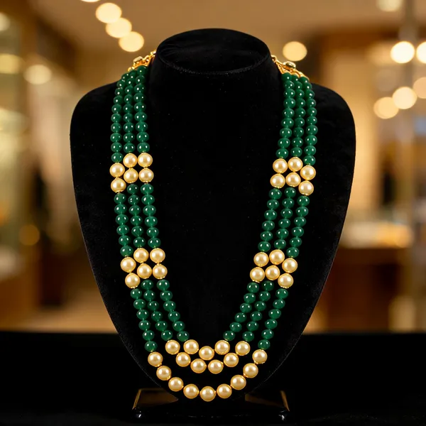 Green_And_Gold_Necklace_Alloy_For_Unisex_Pack_Of_1