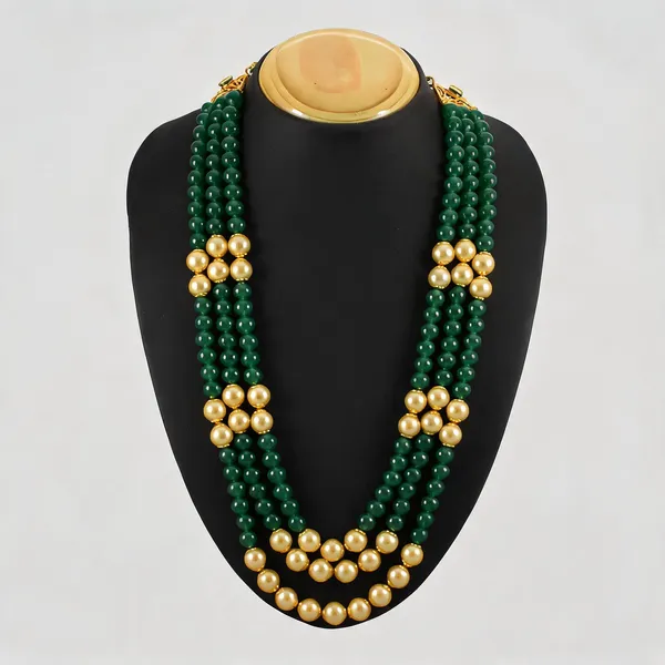 Green_And_Gold_Necklace_Alloy_For_Unisex_Pack_Of_1