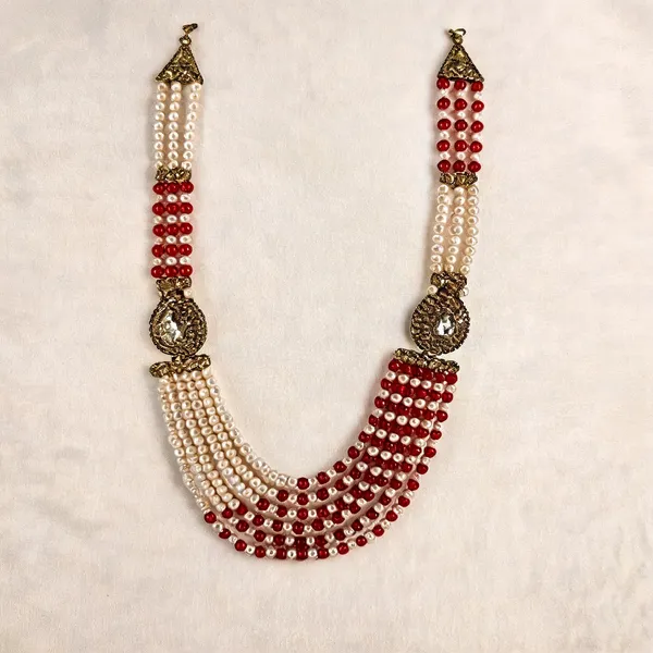 Maroon_Layered_Necklace_Alloy_For_Unisex_Pack_Of_1