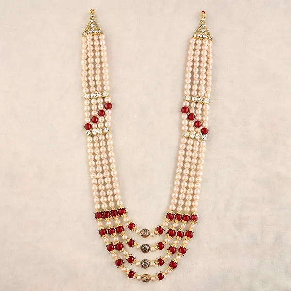 Maroon_Layered_Necklace_Alloy_For_Unisex_Pack_Of_1