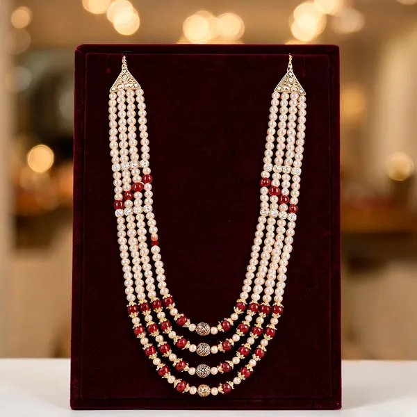 Maroon_Layered_Necklace_Alloy_For_Unisex_Pack_Of_1
