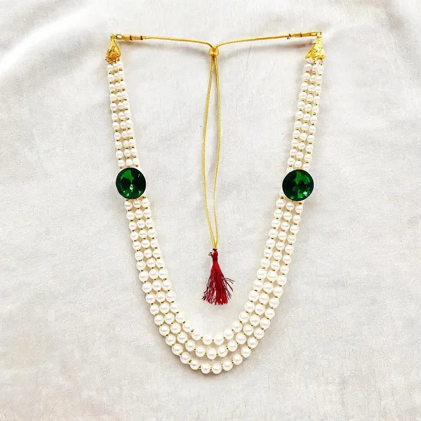 White_And_Green_Layered_Necklace_Alloy_For_Unisex_Pack_Of_1