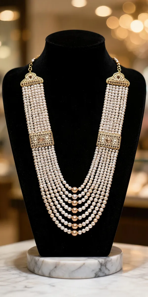 White_And_Gold_Layered_Necklace_Alloy_For_Unisex_Pack_Of_1