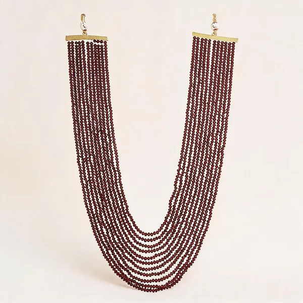Maroon_Layered_Necklace_Alloy_For_Unisex_Pack_Of_1