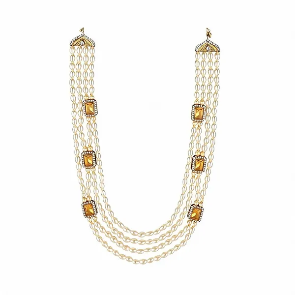 White_And_Gold_Necklace_Alloy_For_Unisex_Pack_Of_1