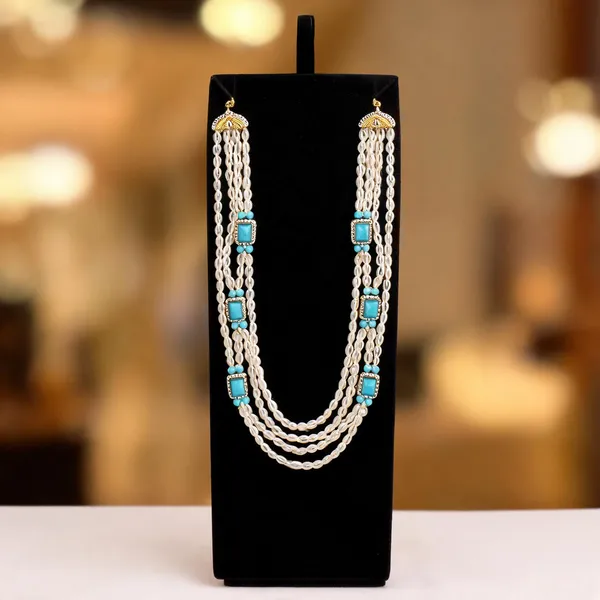 White_And_Blue_Necklace_Alloy_For_Unisex_Pack_Of_1