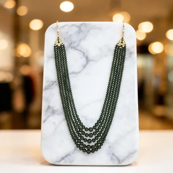 Green_Layered_Necklace_Alloy_For_Unisex_Pack_Of_1