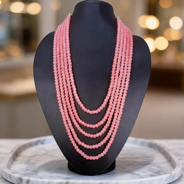 Pink_Layered_Necklace_Alloy_For_Unisex_Pack_Of_1