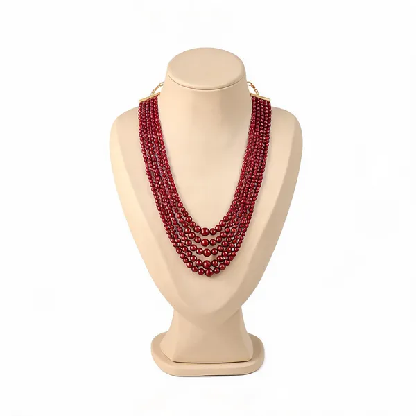Maroon_Layered_Necklace_Alloy_For_Unisex_Pack_Of_1