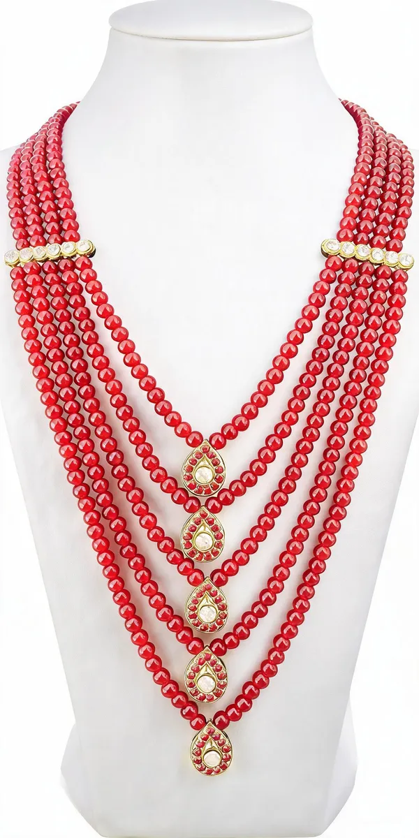 Maroon_Layered_Necklace_Alloy_For_Unisex_Pack_Of_1