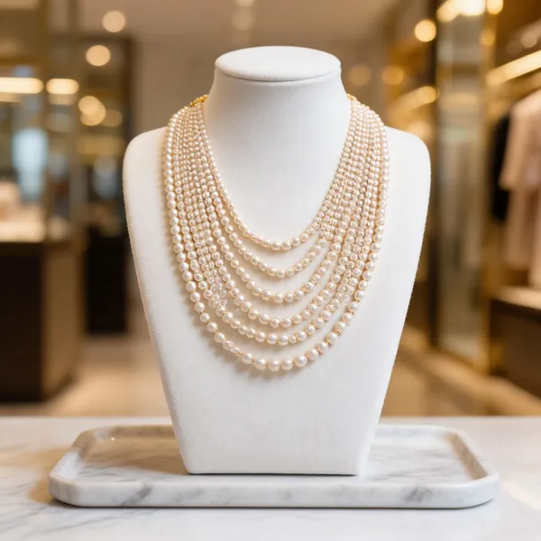 White_Layered_Necklace_Alloy_For_Unisex_Pack_Of_1