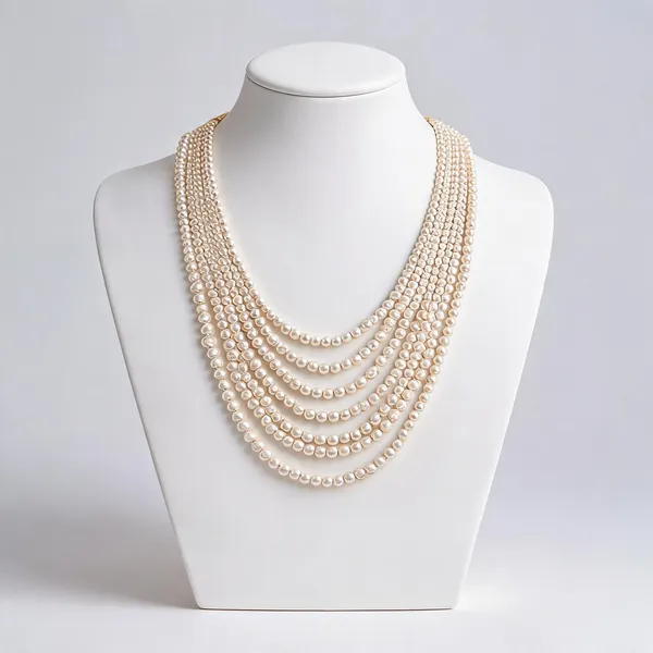 White_Layered_Necklace_Alloy_For_Unisex_Pack_Of_1