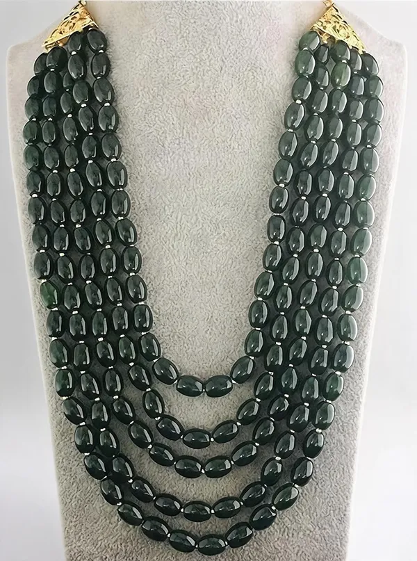 Green_Layered_Necklace_Alloy_For_Men_Pack_Of_1